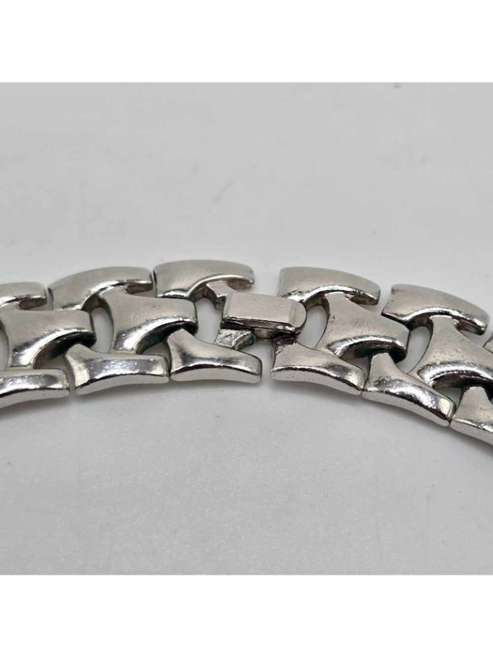 Vintage Trifari Silver Tone Link Necklace Chunky Chain Statement Pat Pend Signed - Picture 10 of 15